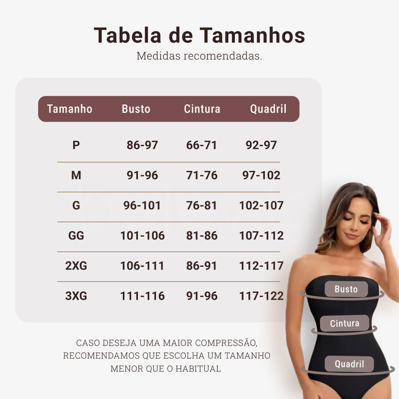 Body Modelador com Alça Removível - Premium Shaper - Compre 1 Leve 2 + Brinde