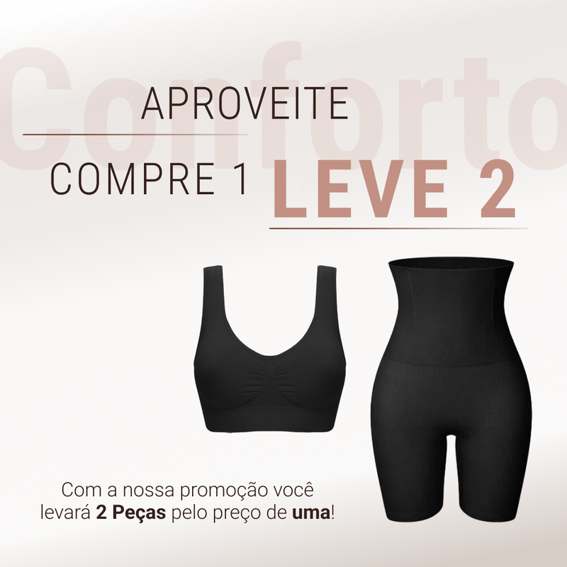 Combo: Short Modelador Slim Shape + Sutiã Comfort Pro
