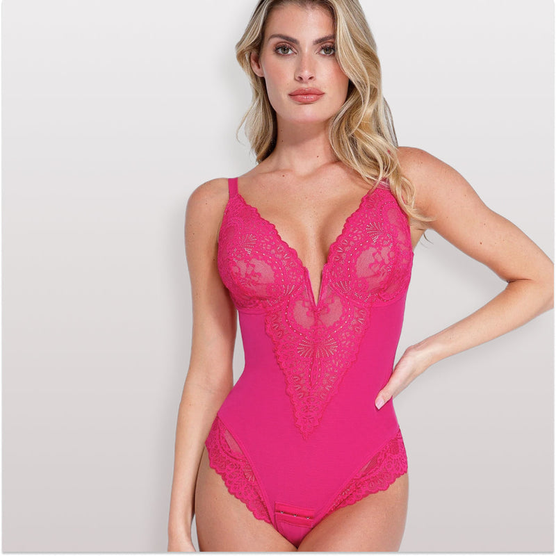 Body Modelador de Renda - Luxo Slim | + Brinde Calcinha Modeladora