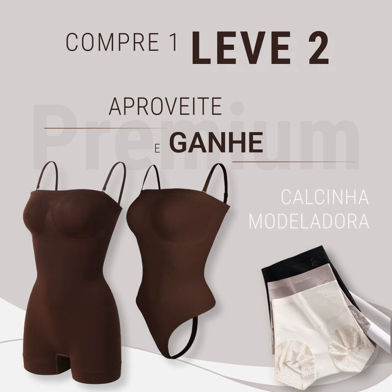 Body Modelador com Alça Removível - Premium Shaper - Compre 1 Leve 2 + Brinde