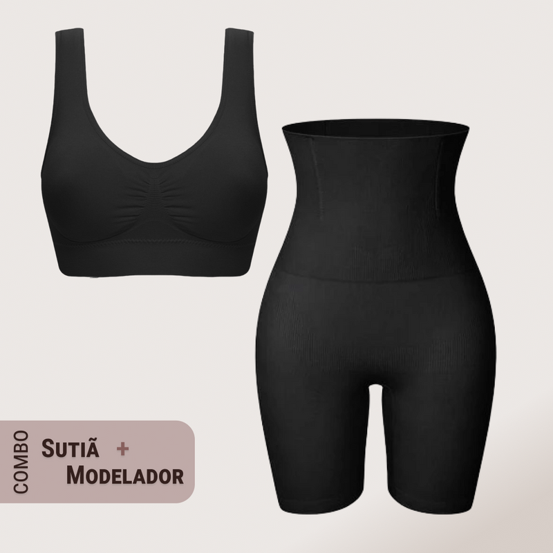 Combo: Short Modelador Slim Shape + Sutiã Comfort Pro